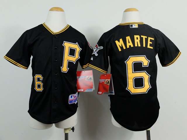 Yotuh Pittsburgh Pirates #6 Marte Black MLB Jerseys